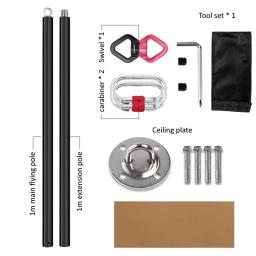 2m de ioga aérea poste voador suspensão portátil tubo de fitness suspenso rotativo silicone aço dança poste equipamento de ginásio doméstico - Image 2