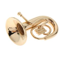 Tuba instrumento musical modelo, Golden Dollhouse decoração, 1:12 - Image 3