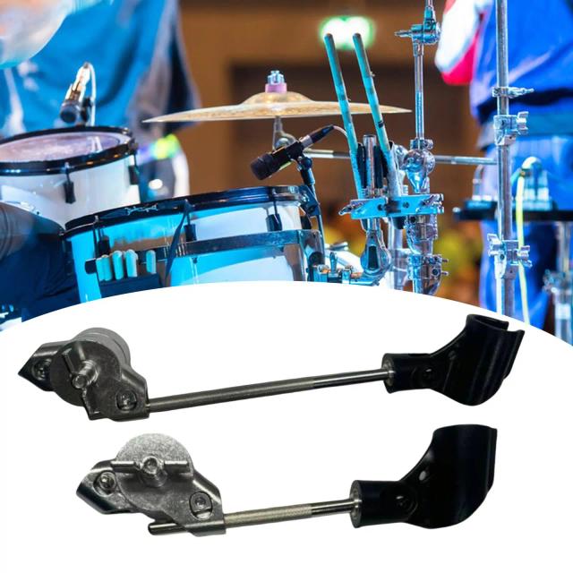 Suporte para Microfone de Bateria com Clip de Montagem - Acessórios Práticos e Fáceis de Instalar