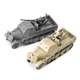1:72 escala em miniatura meia trilha veículo blindado modelo brinquedos segunda guerra mundial flak37 4d montagem kit diy - Image 1