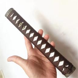 26cm marrom tsuka lidar com menuki fuchi kashira acessórios japonês samurai katana espada diy peças acessório - Image 2