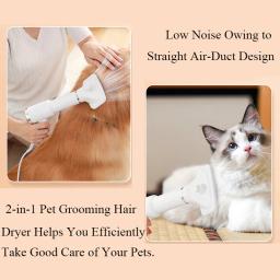 Pet grooming cabelo secador cão sopro secador temperatura ajustável, remoção de cabelo de uma chave escova gato, 2 em 1 - Image 6