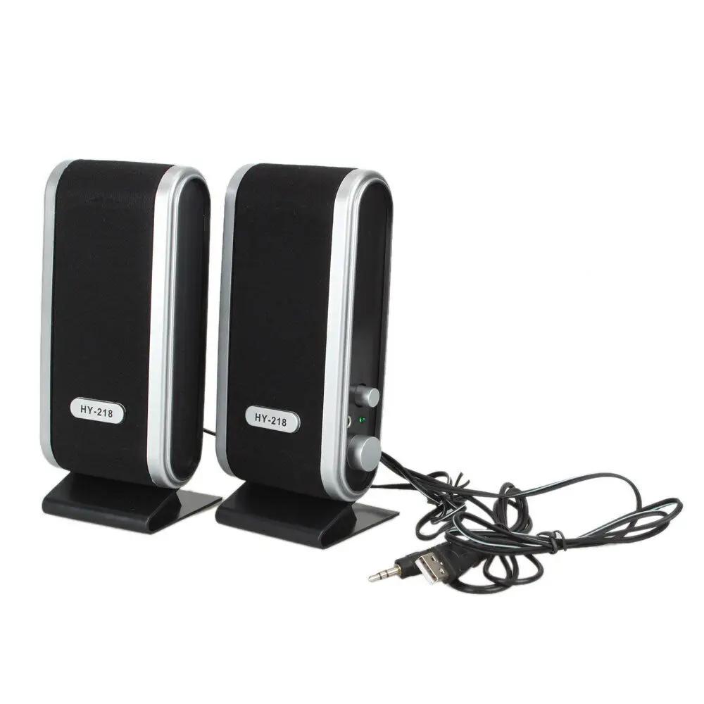 Alto-falantes portáteis com alimentação USB, Mini caixa de som ao ar livre, Ear Jack para laptop, Desktop, PC, estéreo, 3,5mm, 2 pcs - Image 1
