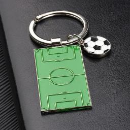 Criativo clássico campo de futebol chaveiro masculino esporte lazer carro chaveiro chave pingente futebol chaveiro saco pingente acessórios - Image 2
