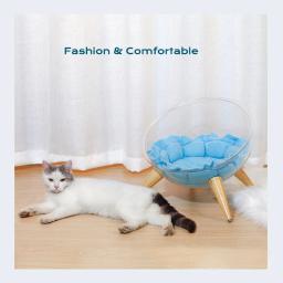 Cama de gato cama de cão cama de rede de animais de estimação livre-pé gato dormir cama de gato suprimentos de gato com removalbe lavável almofada macia de - Image 4