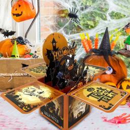 Halloween 3D Surprise Cards Caixa, Popup, Humor, DIY, Criativos, Cartões, Festa - Image 2