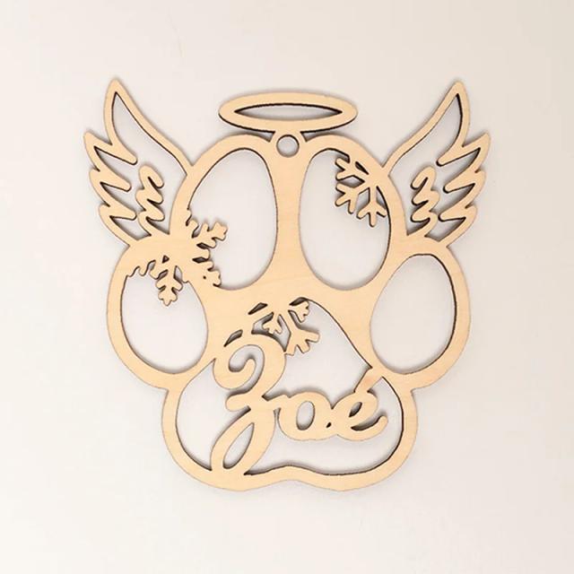 Ornamento de Natal Personalizado em Madeira com Nome e Floco de Neve para Decorar a Árvore e Presentes