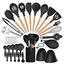 Silicone utensílio conjunto com suporte, 36pcs - Image 1