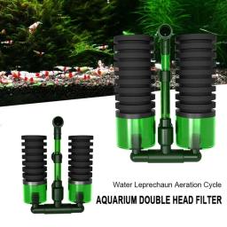 Dupla Cabeça Aquário Esponja Filtros, Espuma Filtro Prático, Equipamento Do Tanque De Peixes, Ferramenta De Limpeza, QS-100A, QS-200A - Image 4