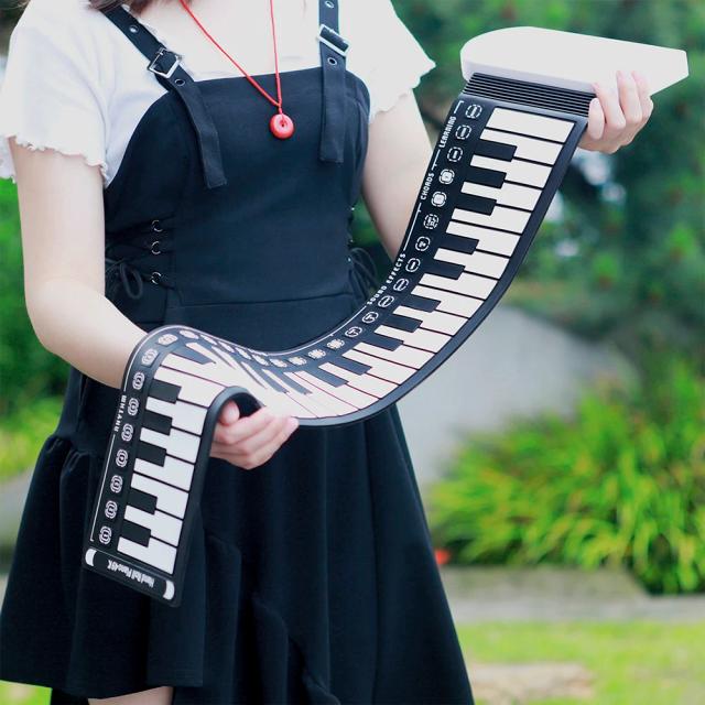 Teclado de Silicone IRIN-Mão Roll Up: Piano Dobrável USB MIDI com 49 Teclas para Educação Musical