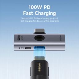 Hagibis Adaptador USB C duplo 1 em 2 saídas divisor com porta de carregamento de 100 W USB C para fone de ouvido Conversor OTG para iPad iPhone Macbook - Image 3