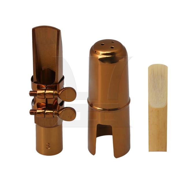 Yibuy Conjunto de Bocal para Saxofone Alto E-flat em Latão Banhado a Ouro