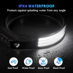 COB LED Lâmpada Cabeça de Indução, Bateria Embutida, USB Recarregável, Lanterna, Ao Ar Livre, Acampamento, Pesca, Farol Sensor - Image 2