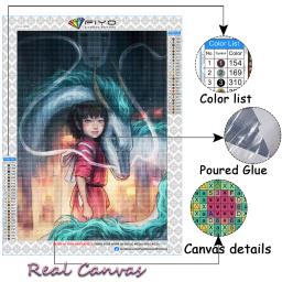 Novo 2023 pintura de diamante 5d diy anime dragão branco e menina cheia diamante mosaico arte bordado kits ponto cruz decoração da sua casa - Image 3
