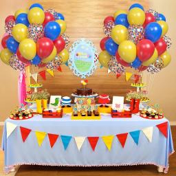 Conjunto de balões confete de circo carnaval para crianças, decoração de aniversário, decoração do chuveiro do bebê, brinquedo de menino e menina, vermelho azul e amarelo - Image 5