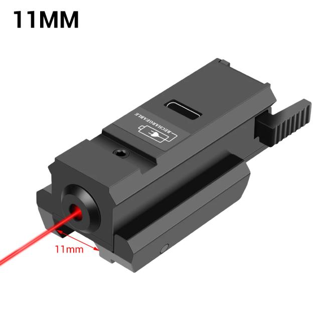 Mira laser de ponto vermelho recarregável com trilho Picatinny de 20 mm/11 mm