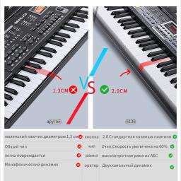 Sintetizador musical profissional para crianças, piano digital, teclado musical eletrônico, 61 teclas - Image 2