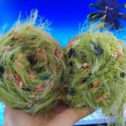 Fios de lã de pelúcia Faux verde para tricô, flor colorida, fio misturado à mão, DIY artesanal, saco tecido, chapéu, cachecol, crochê, 80g - Image 2