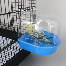 Pendurado Cubo De Banho Do Pássaro, Banheira De Papagaios, Caixa De Chuveiro, Gaiola Acessório para Little Bird Canary Budgerigar Lovebird Calopsita - Image 3