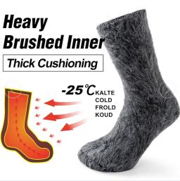 2 pares pacote meias térmicas de inverno para homens mulheres meias isoladas em tempo frio ao ar livre caminhadas esqui neve quente grosso meias aquecidas - Image 2