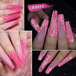 UR SUGAR-Verniz Refletivo para Unhas, Rosa Brilhante e Vermelho, Gel Semi Permanente, Mergulhe, Esmaltes LED UV, Night Pretty, Art, 7,5 ml - Image 6