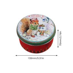 Redonda Metal Presentes De Natal Caixa De Embalagem, Caixa De Armazenamento De Cookies, Latas De Doces, Presente De Decoração De Natal Para Crianças, Novo - Image 6