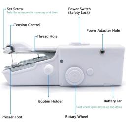 Mini Máquina de Costura Elétrica Portátil, Rápida, Prática, Ponto, Bordado, Sem Fio, Roupas, Tecidos, Doméstico - Image 2