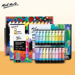 Conjunto profissional de tinta acrílica, 12 ou 24 cores, tubos 36ml, perfeito para tela, madeira, tecido, couro, papelão, papel, mdf e artesanato - Image 1