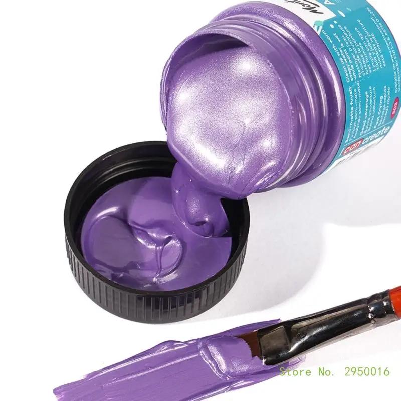 Tinta Acrílica Metálica Impermeável para Pintura em Tela e Artesanato - 100ml em Diversas Cores