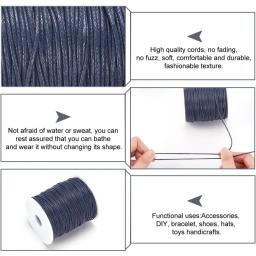Fios de algodão encerado para DIY, azul cordão encerado, Beading String Twine, pulseira, colares, Dreamcatche, cera, 100 jardas, 1,5mm - Image 4