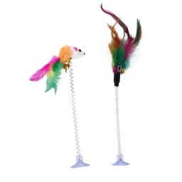 Simulação Rato e Penas Brinquedos Interativos para Cães e Gatos, Acessórios Teaser Pet, Suprimentos Diversão, Gatinho e Cães, 1PC - Image 2