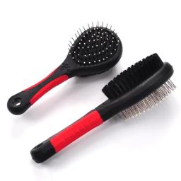 Escova de banho dupla face para cão de estimação, Durable Needle Comb, massagem plástica, cerdas de beleza, cabelo flutuante Remover, Grooming Tools - Image 1