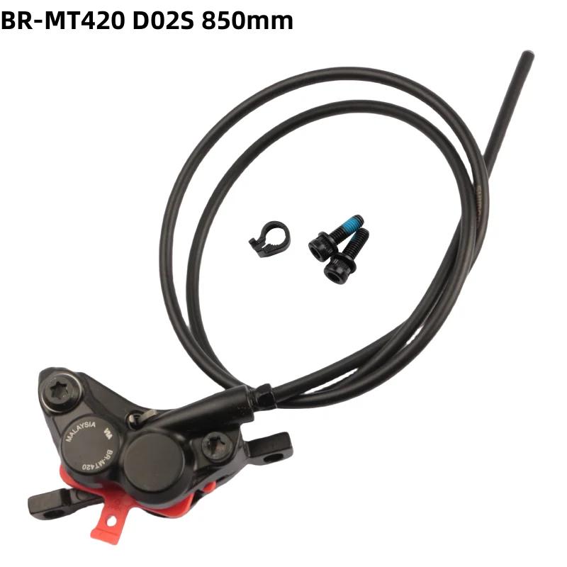 Shimano mt420 freio a disco hidráulico com pastilhas de freio de resina d02s 4 pistões 850mm 1650mm apenas um lado mtb peça de freio de bicicleta - Image 1