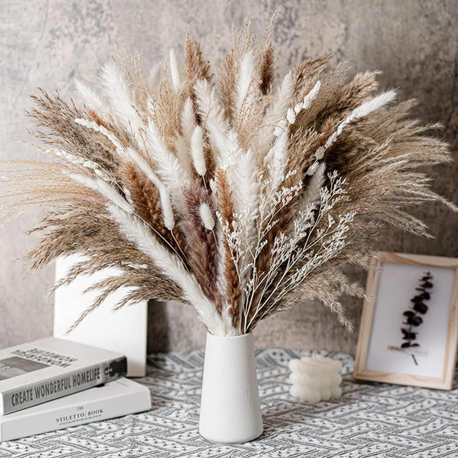 Real Natural Buquê De Flores Secas, Pampas Reed, Pequeno Reed, Rabbit Tail Grass, Home Decor, Mix and Match - Image 1