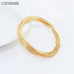 Real Banhado A Ouro Fios De Cobre, DIY Jóias Fazendo Suprimentos, Artesanato Acessórios, Materiais Beading, Latão Fio De Metal, 5 Metros, 14K - Image 2