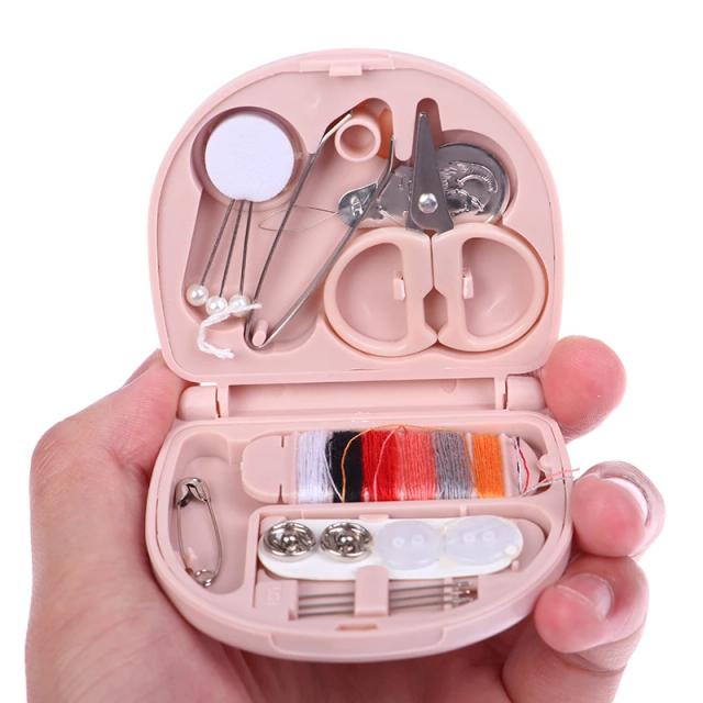 Mini Box de Costura Portátil com Acessórios - Estojo de Armazenamento para Agulhas, Botões e Pins, 7x6.5cm, Conjunto Completo