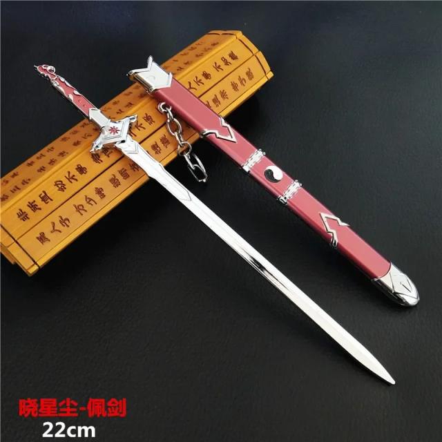 Coleção de Chaveiros e Modelos Decorativos de Mo Dao Zu Shi com Wei Wuxian e Lan Wangji em Espadas e Armas de Simulação