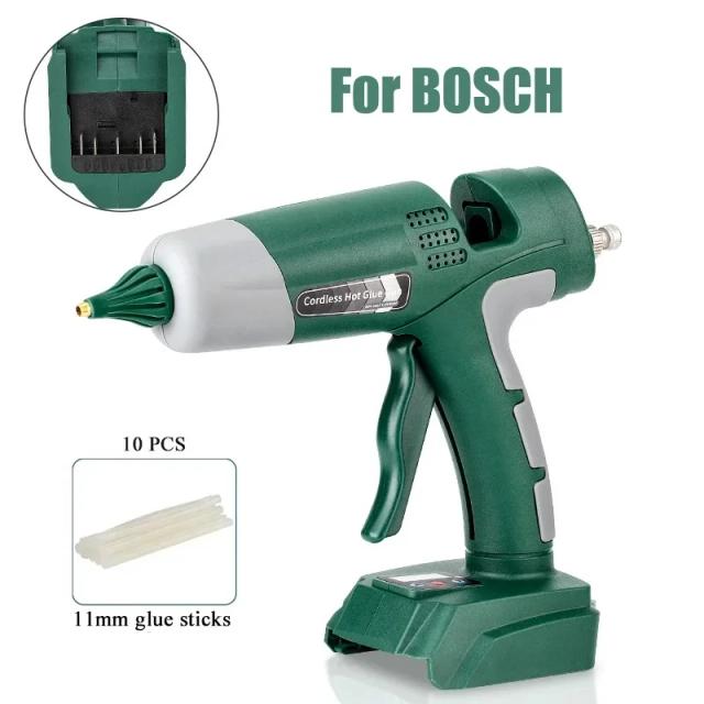 Pistola de Cola Quente 18V para Artesanato e Reparos Elétricos - Compatível com Makita, Dewalt, Bosch, Milwaukee e Ryobi