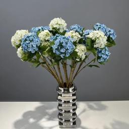 Simulado Snowball Floral Seda Flores Falsas, ramo Longo, Hortênsia, Planta Verde, Decoração Do Casamento, Decoração De Salão - Image 5