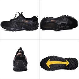 Mais tamanho 39-50 caminhadas sapatos de trekking homens antiderrapante respirável esporte ao ar livre escalada sapatos táticos tênis de treinamento no deserto - Image 5