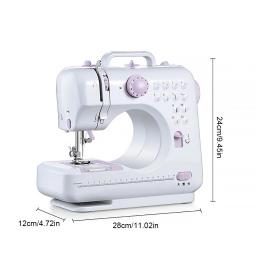 Mini máquina de costura portátil para iniciantes, 12 pontos embutidos, artesanato, conserto, com pedal, agregado familiar - Image 6