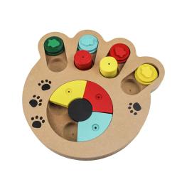 Multi-funcional Pet Dog Puzzle, comida escondida Slow Bowl, tipo de impressão Bone Paw, madeira Play Feeding Supplies Produtos - Image 5
