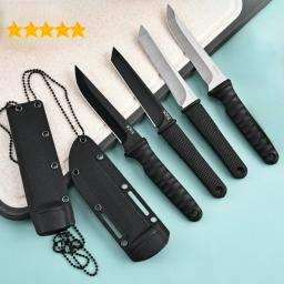 Faca ao ar livre portátil com K-bainha pendurada corrente, Camping sobrevivência faca, alta dureza, faca de caça afiada, EDC - Image 1