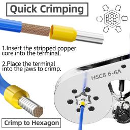 Tubular Virola Crimping Toolbox com Conectores de Fio, Catraca Auto-Ajustável, Crimper para Conectores de Fio Elétrico Conjunto - Image 5