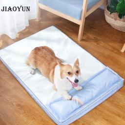 Tapete de espuma de memória lavável com travesseiro para animais, cama respirável, sofá impermeável, cachorros pequenos e médios, verão - Image 4