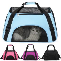 Portador de animais portátil de face macia, Sacos de malha respirável para gatos e cães, Bolsa de transporte dobrável - Image 1