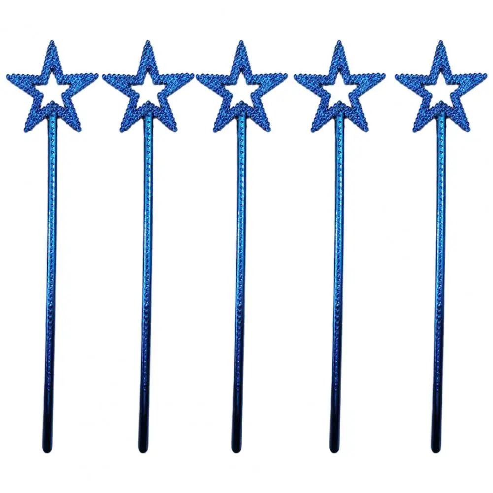 Varinhas de fadas para decoração de festa, fino acabamento, forma de estrela, adereços duráveis, 5 peças - Image 1