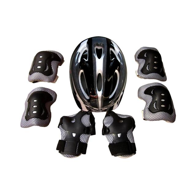 Conjunto de Equipamentos de Proteção para Crianças: Capacete, Joelheiras, Cotoveleiras e Protetores de Pulso para Skate e Ciclismo - 7 Peças Ajustáveis para Meninos e Meninas