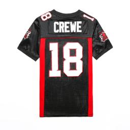 Homens de futebol americano Jersey, bordado malha ventilação, esportes ao ar livre, quintal mais longo, máquina média 18, Paul Crewe, preto, nova costura - Image 3