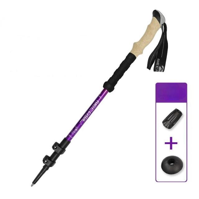 Bastões de Alumínio Ultra-Leves para Trekking e Escalada - Telescópicos e Anti-Choque, 135cm, 1 unidade
